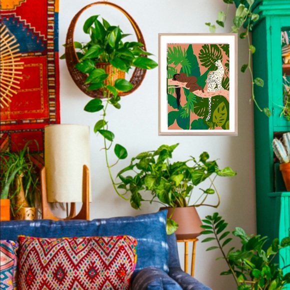 Anthropologie print art wall decor hangin Giclee Jungalow tropical boho home - Picture 2 of 9